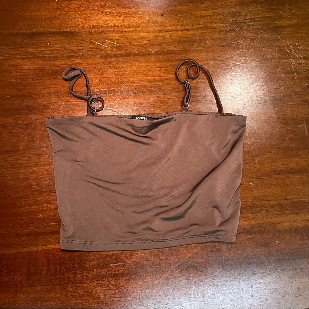Express Brown Crop Top